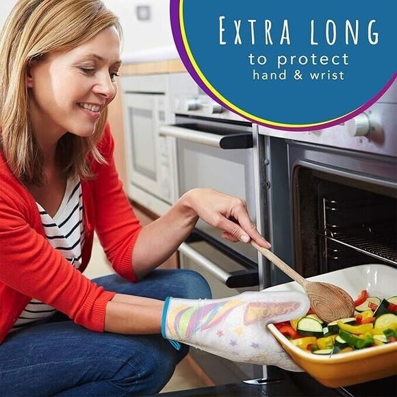 Unicorn Magic Cooking Bundle: Apron, Cookbook, & Glittery Unicorn Oven Mitt - Picture 8 of 9